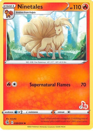 Ninetales (#7 Cinderace Stamped) Battle Academy 2022 Pokemon card