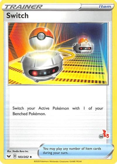 Switch (#58 Cinderace Stamped) Battle Academy 2022 Pokemon card