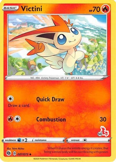 Victini (#53 Cinderace Stamped) Battle Academy 2022 Pokemon card