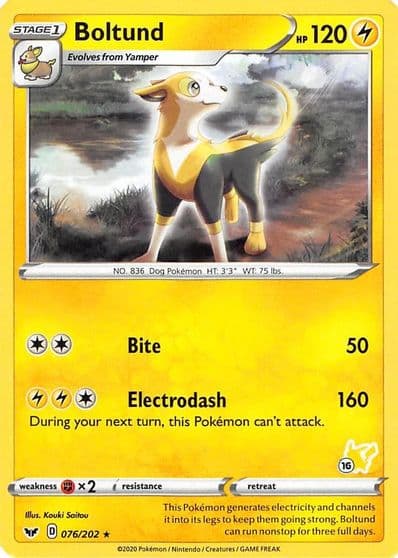 Boltund (#16 Pikachu Stamped) Battle Academy 2022 Pokemon card