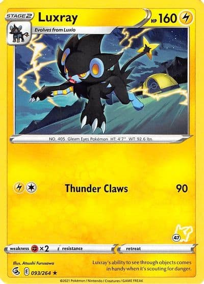 Luxray (#47 Pikachu Stamped) Battle Academy 2022 Pokemon card