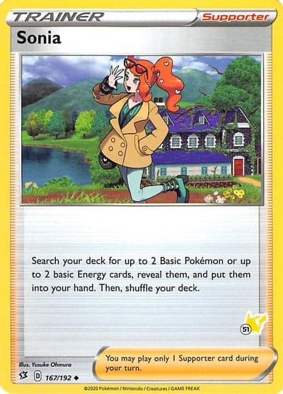 Sonia (#51 Pikachu Stamped) Battle Academy 2022 Pokemon card