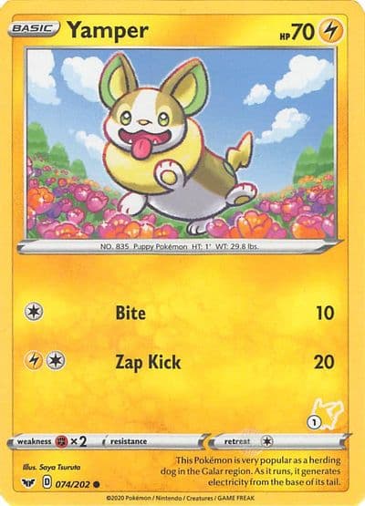 Yamper (#1 Pikachu Stamped) Battle Academy 2022 Pokemon card