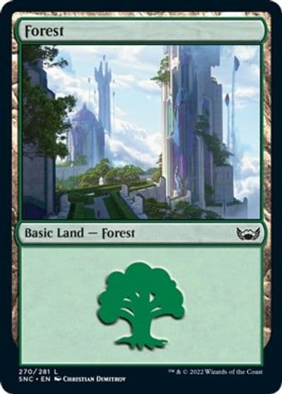 Forest 270 Streets of New Capenna Magic card