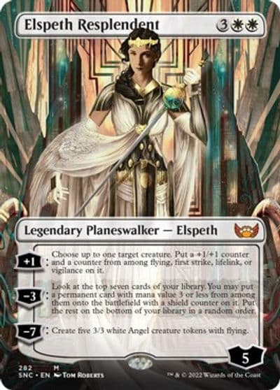 Elspeth Resplendent Borderless Streets of New Capenna Magic card