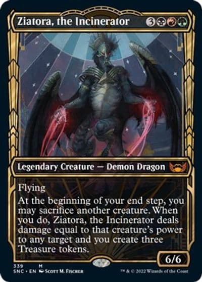 Ziatora the Incinerator Showcase Streets of New Capenna Magic card