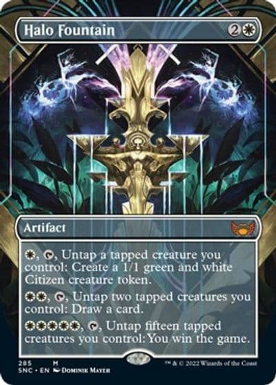 Halo Fountain Borderless Streets of New Capenna Magic card