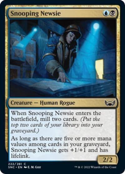 Snooping Newsie Streets of New Capenna Magic card