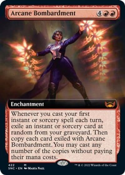 Arcane Bombardment Extended Art Streets of New Capenna Magic card