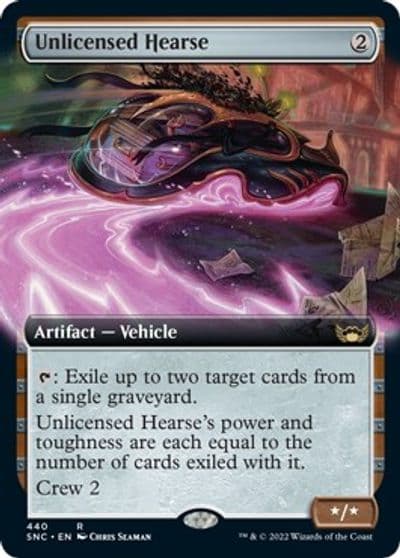 Unlicensed Hearse Extended Art Streets of New Capenna Magic card