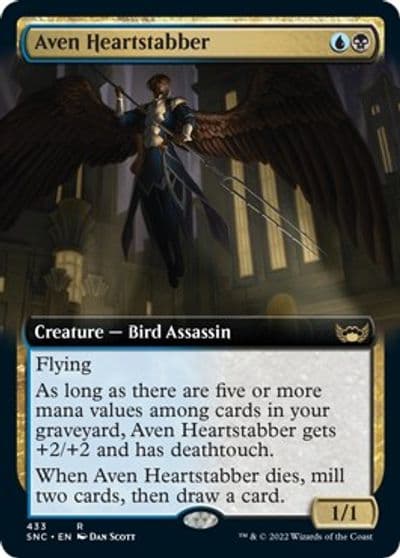 Aven Heartstabber Extended Art Streets of New Capenna Magic card