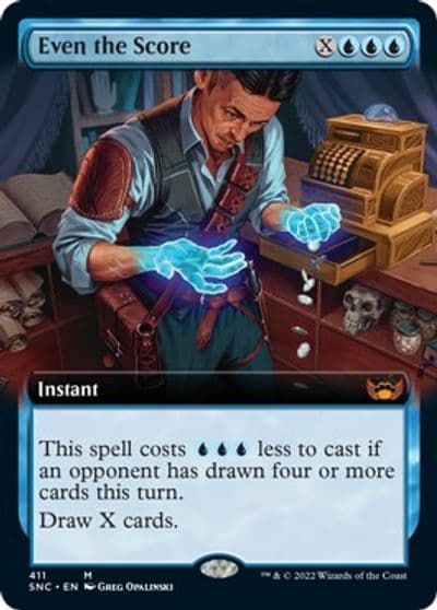 Even the Score Extended Art Streets of New Capenna Magic card