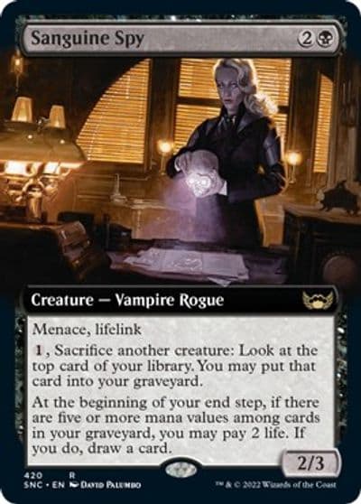Sanguine Spy Extended Art Streets of New Capenna Magic card