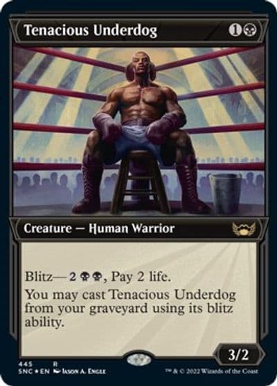 Tenacious Underdog Showcase Foil Etched Streets of New Capenna Magic card