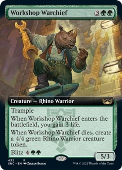 Workshop Warchief Extended Art Streets of New Capenna Magic card
