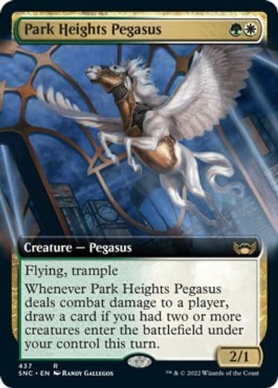 Park Heights Pegasus Extended Art Streets of New Capenna Magic card