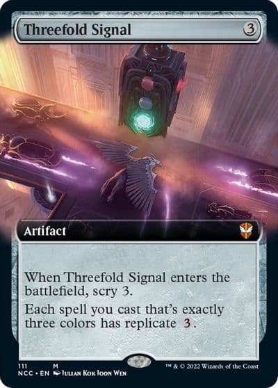 Threefold Signal Extended Art Commander: Streets of New Capenna Magic card