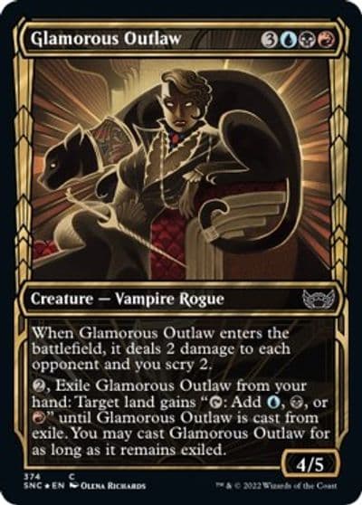 Glamorous Outlaw Gilded Foil Streets of New Capenna Magic card