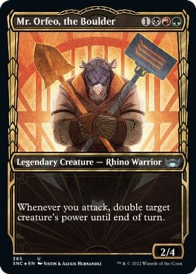 Mr Orfeo the Boulder Gilded Foil Streets of New Capenna Magic card