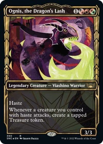 Ognis the Dragons Lash Gilded Foil Streets of New Capenna Magic card