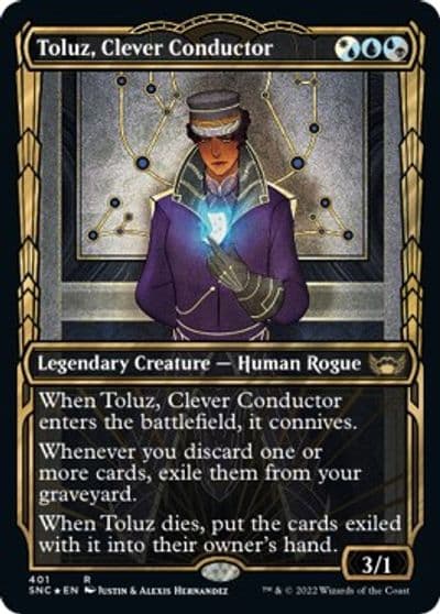 Toluz Clever Conductor Gilded Foil Streets of New Capenna Magic card