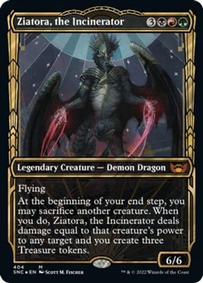 Ziatora the Incinerator Gilded Foil Streets of New Capenna Magic card