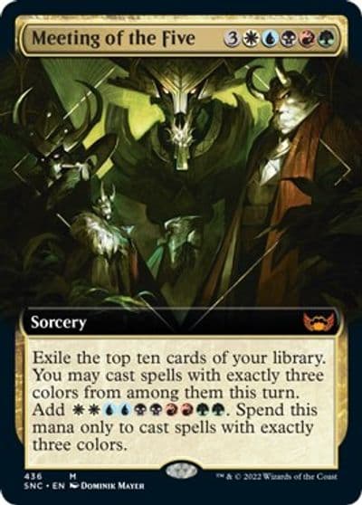 Meeting of the Five Extended Art Streets of New Capenna Magic card