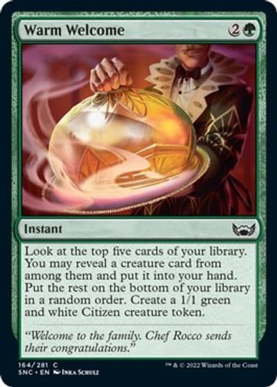 Warm Welcome Streets of New Capenna Magic card