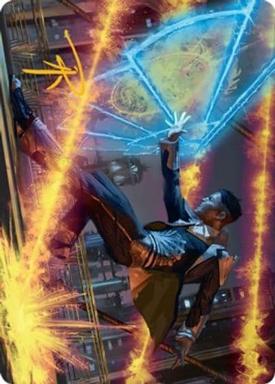 Wingshield Agent Art Card Gold Stamped Signature Art Series: Streets of New Capenna Magic card