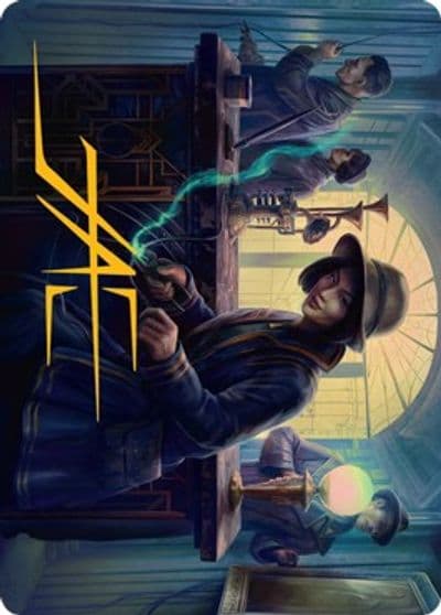 Wiretapping Art Card Gold Stamped Signature Art Series: Streets of New Capenna Magic card