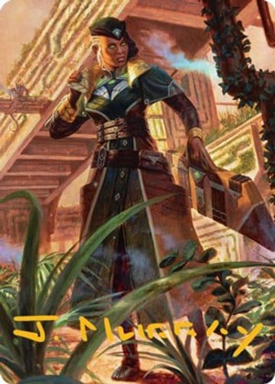 Vivien on the Hunt Art Card Gold Stamped Signature Art Series: Streets of New Capenna Magic card
