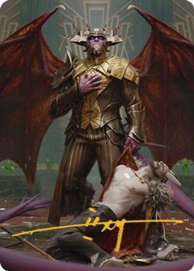 Ob Nixilis the Adversary Art Card 31 81 Gold Stamped Signature Art Series: Streets of New Capenna Magic card