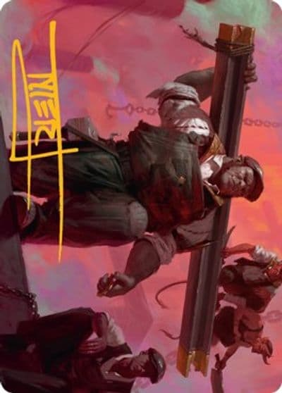 The Beamtown Bullies Art Card Gold Stamped Signature Art Series: Streets of New Capenna Magic card