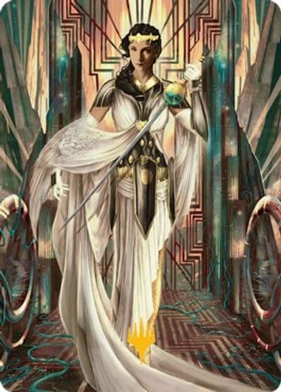 Elspeth Resplendent Art Card 64 81 Gold Stamped Art Series: Streets of New Capenna Magic card