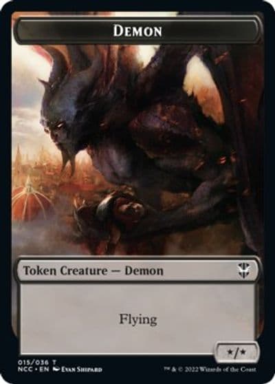 Demon Copy Double Sided Token Commander: Streets of New Capenna Magic card