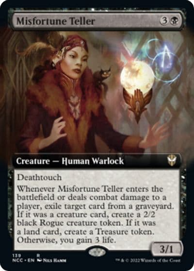 Misfortune Teller Extended Art Commander: Streets of New Capenna Magic card