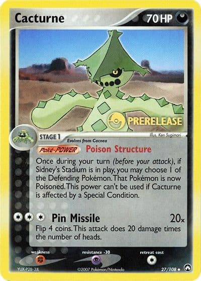 Cacturne (Prerelease) Miscellaneous Cards & Products Pokemon card