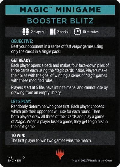 Magic Minigame Booster Blitz Streets of New Capenna Magic card