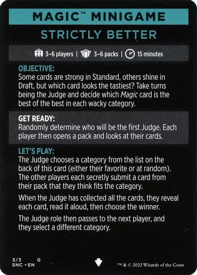 Magic Minigame Strictly Better Streets of New Capenna Magic card