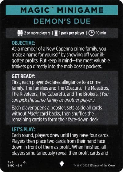 Magic Minigame Demons Due Streets of New Capenna Magic card