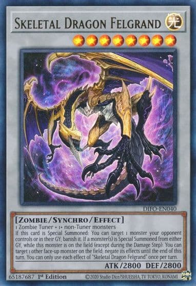 Skeletal Dragon Felgrand Dimension Force Yu-Gi-Oh! card