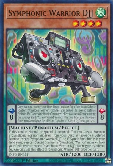 Symphonic Warrior DJJ Dimension Force Yu-Gi-Oh! card