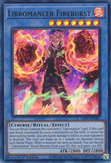 Libromancer Fireburst Dimension Force Yu-Gi-Oh! card