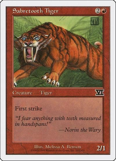 Sabretooth Tiger Classic Sixth Edition Magic card