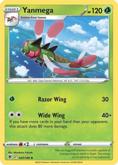 Yanmega SWSH10: Astral Radiance Pokemon card