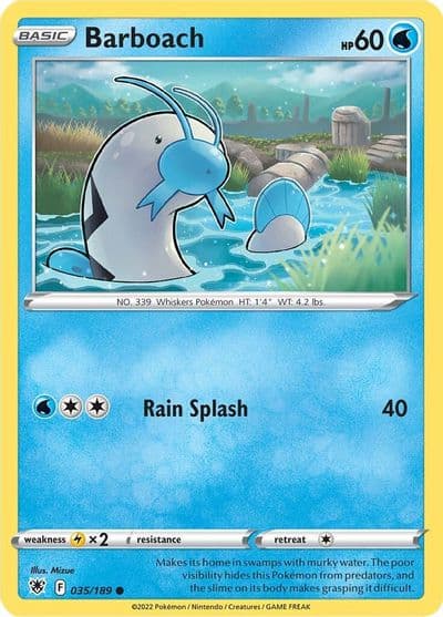 Barboach SWSH10: Astral Radiance Pokemon card