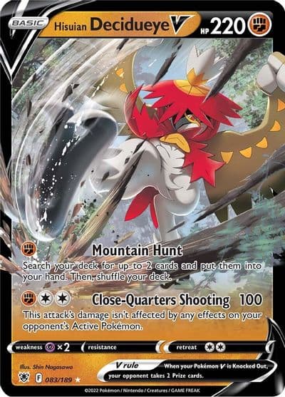 Hisuian Decidueye V SWSH10: Astral Radiance Pokemon card