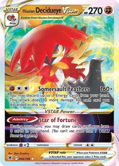 Hisuian Decidueye VSTAR SWSH10: Astral Radiance Pokemon card