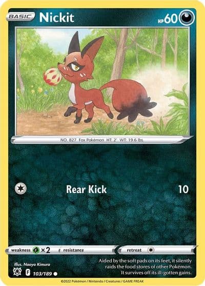 Nickit SWSH10: Astral Radiance Pokemon card