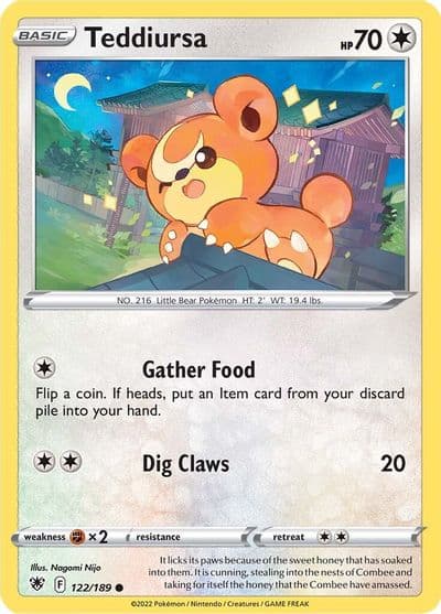 Teddiursa SWSH10: Astral Radiance Pokemon card